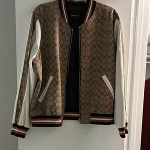 Coach Tan and White Patterned Jacket worn twice